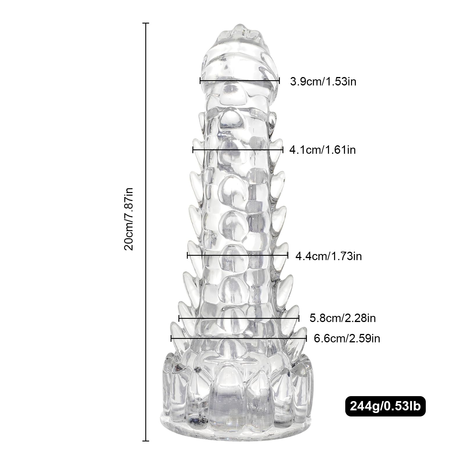 20CM Transparent Dragon Monster Dildo with Suction Cup - Flexible Silicone Sex Toy for Women - Perfect for Solo Play, Couples Fun & Fantasy Roleplay
