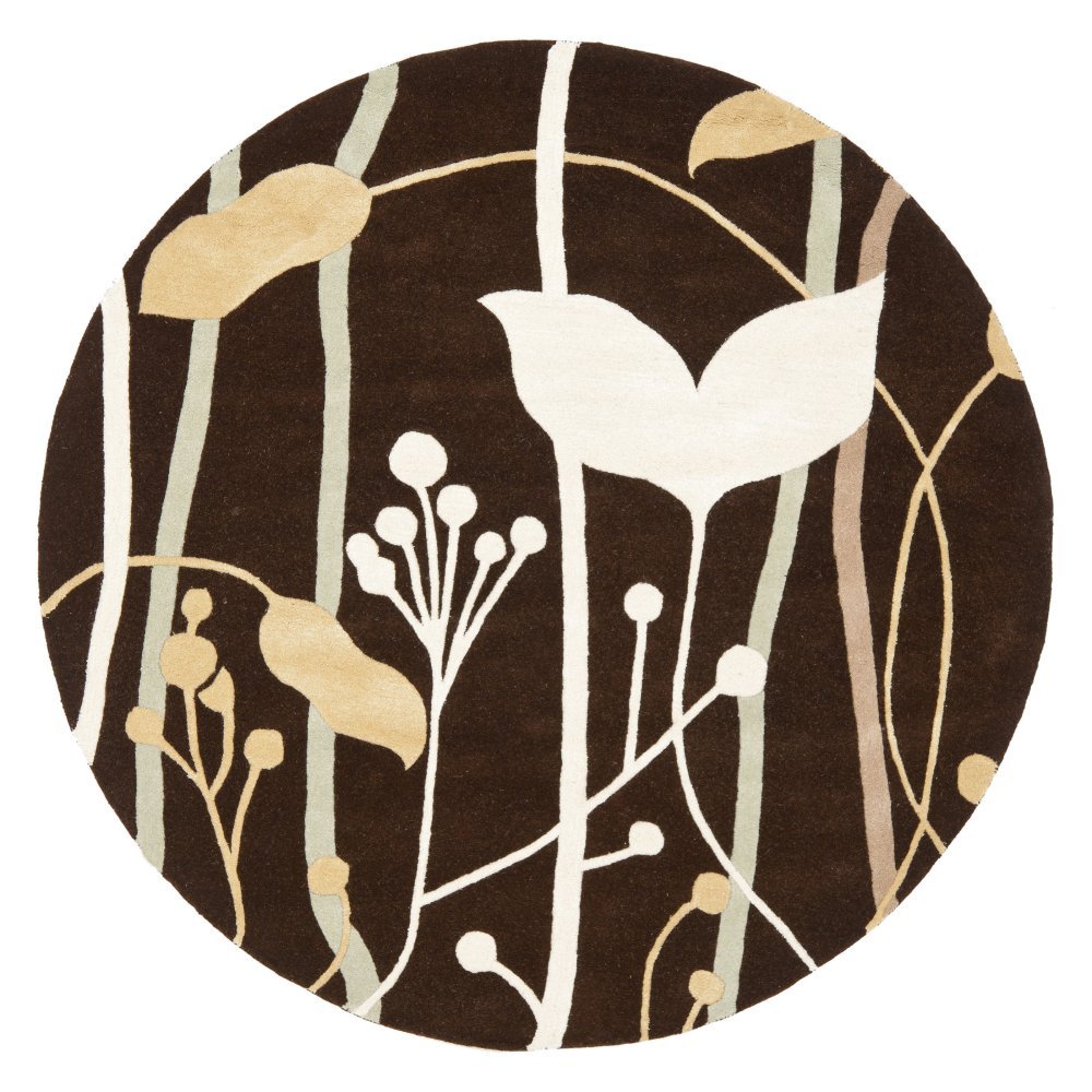 Safavieh Soho Dark Brown Multi Color Round 6' Area Rug - Boho Chic Home Decor for Living Room, Bedroom & Dining Room