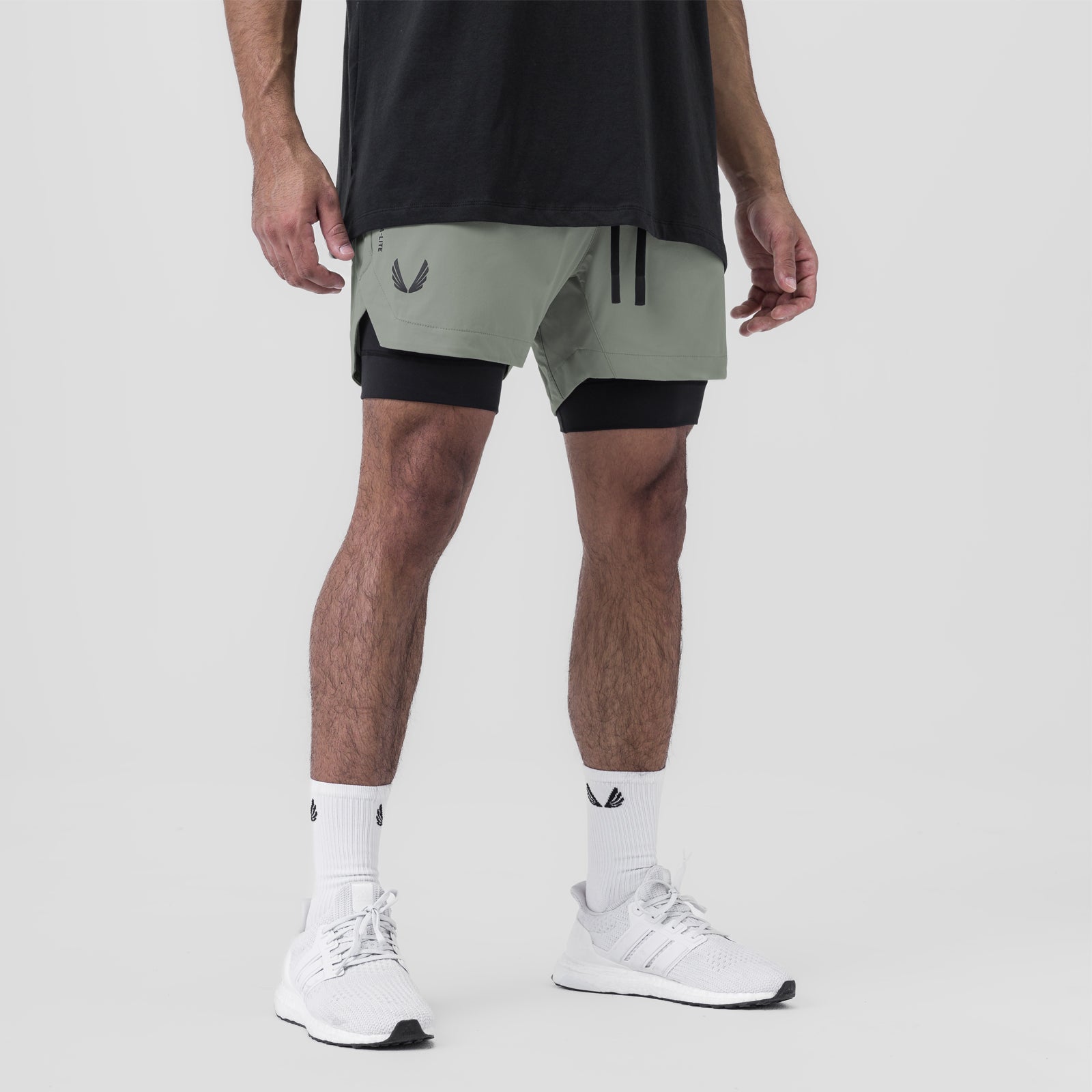 Tetra Lite® 5 Liner Short - Sage Wings/Black - Comfortable Men's Running Shorts for Gym, Workout & Outdoor Activities