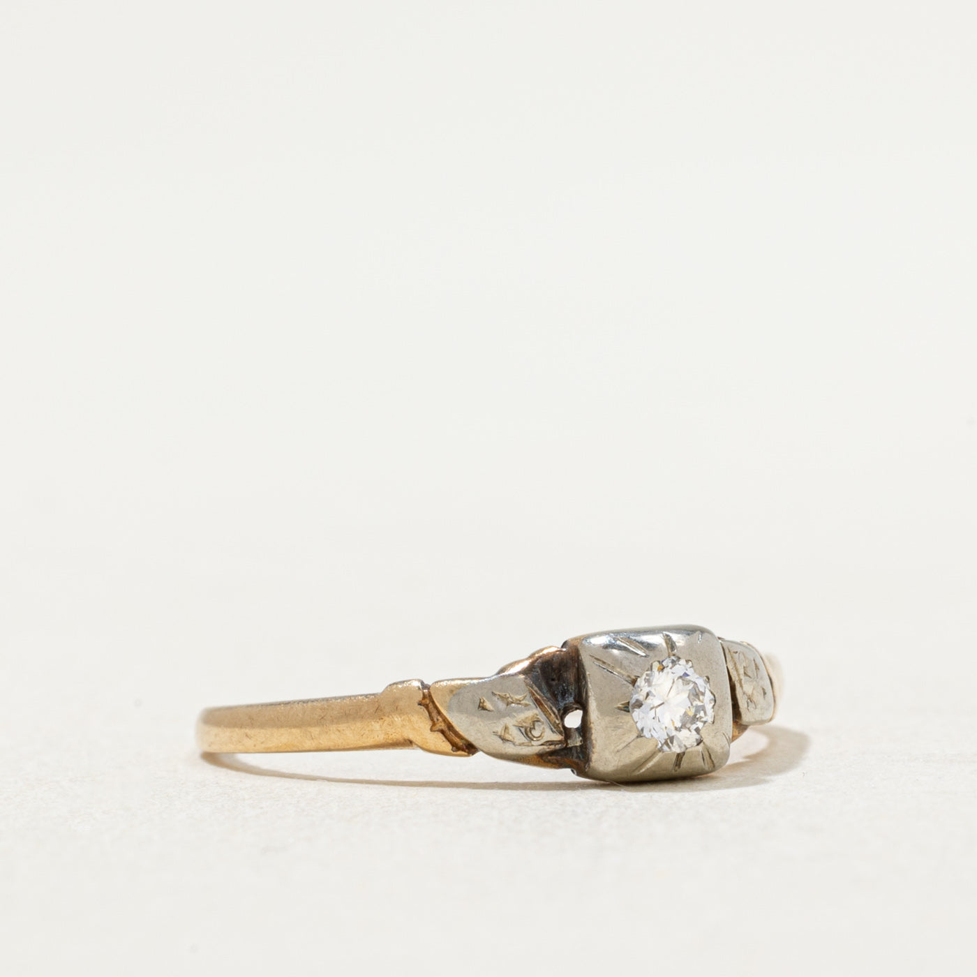 Vintage Single Stone Diamond Ring - 0.10ct Round Cut Solitaire Engagement Ring, Size 6.5, 14K White Gold, Perfect for Wedding, Proposal & Anniversary Gifts