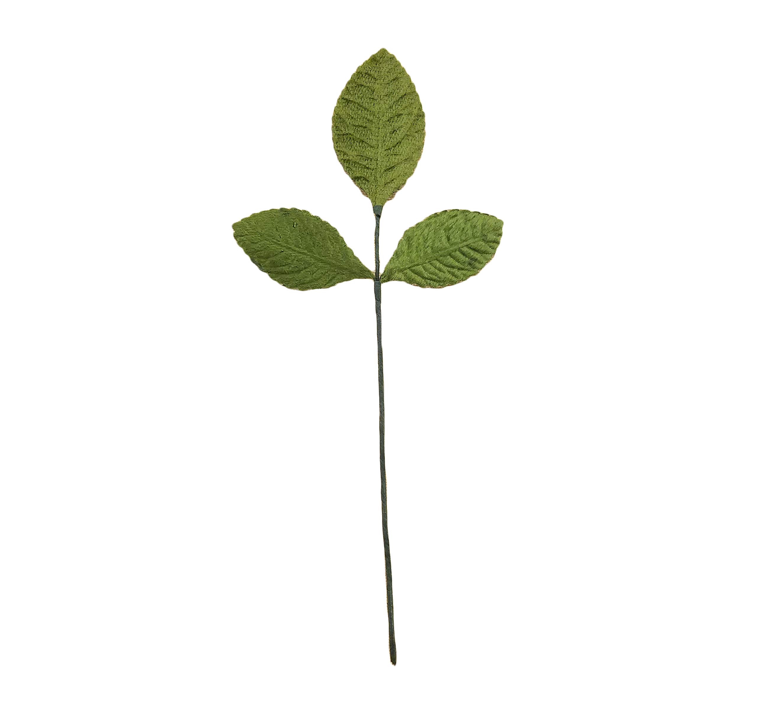 Green Velvet Leaf Artificial Millinery Leaves on Wire Stem (Pack of 144) - Perfect for DIY Floral Arrangements, Wedding Decor, and Craft Projects