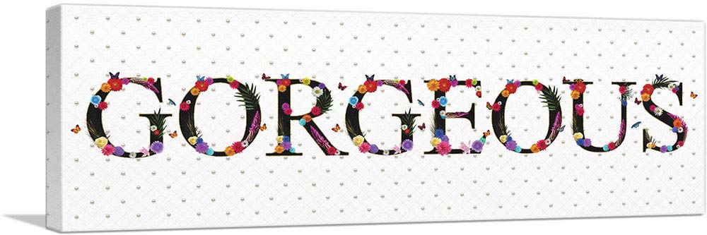 ARTCANVAS Beautiful Girls Room Decor - 36x12 Inch Framed Canvas Wall Art, Stretched Painting, Giclee Print Poster for Bedroom & Nursery - Perfect Gift for Teen Girls & Kids Rooms