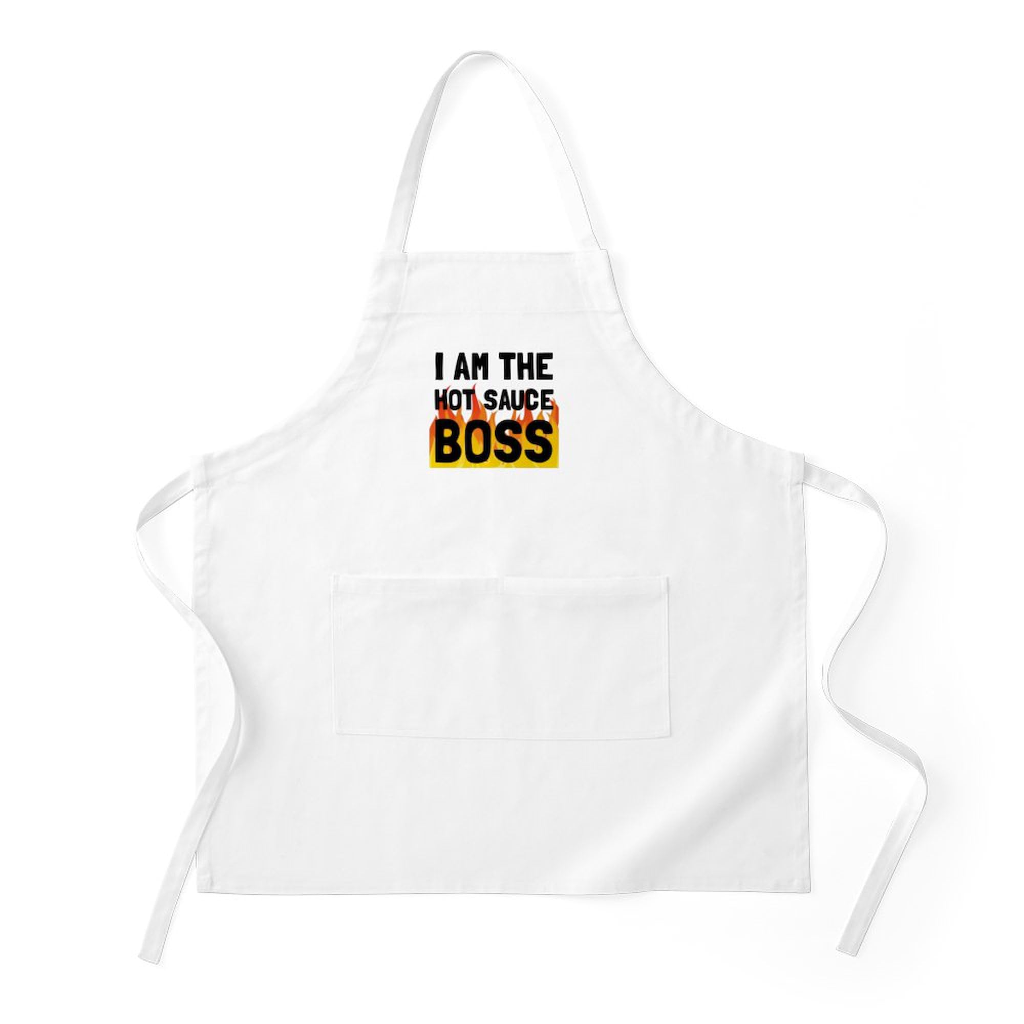 Hot Sauce Boss Kitchen Apron with Pockets - BBQ Grilling & Baking Apron for Cooking, Hosting & Outdoor Parties - Adjustable & Durable Chef Apron for Men & Women