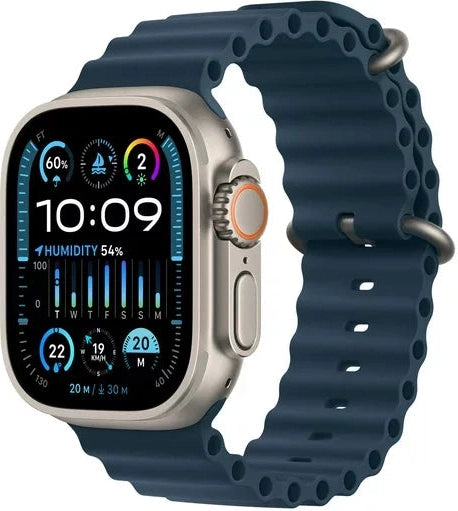 Apple Watch Ultra 2 (49mm) Titanium Case with Blue Ocean Band - GPS + Cellular Smartwatch for Fitness Tracking, Swimming & Outdoor Adventures