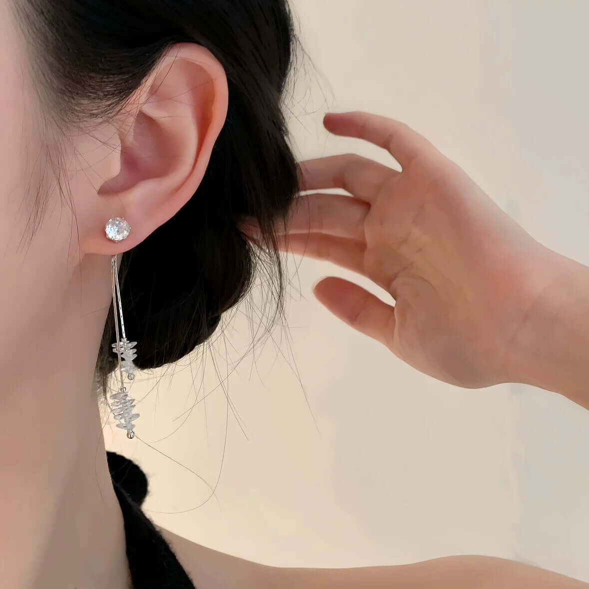 Elegant Clear Quartz Dangle Chandelier Earrings for Women | A2748 | Perfect for Weddings, Parties & Special Occasions