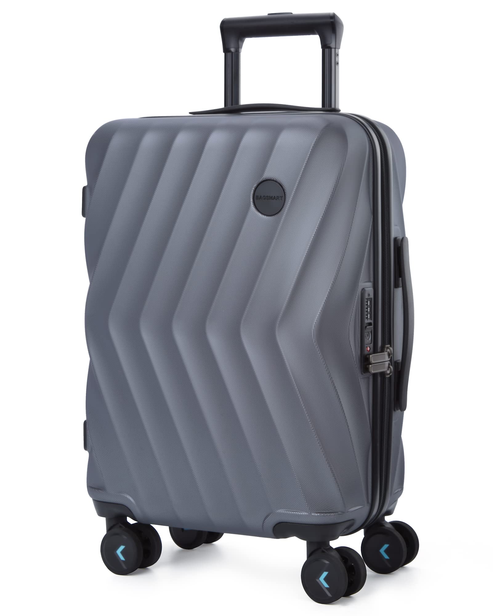 BAGSMART 20 Inch Carry On Luggage - Airline Approved Hardside Spinner Suitcase (22x14x9 Inches) - Lightweight PC Travel Luggage for Men & Women in Grey - Perfect for Business Trips & Weekend Getaways