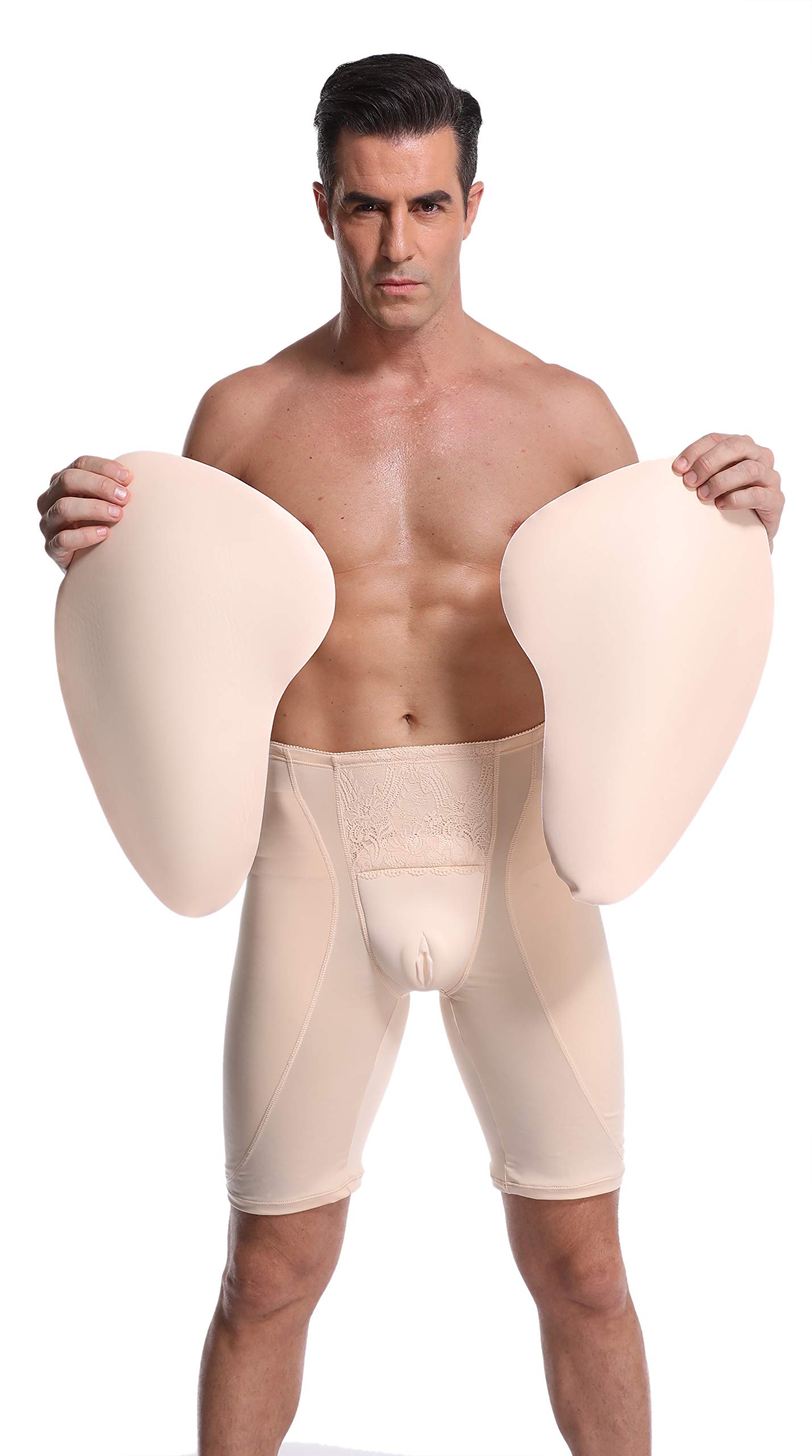 BIMEI 2-Pack Sponge Padded Camel Toe Control Gaff - Fake Vagina for Crossdressers & Transgender Women - Comfortable Shemale Underwear for Daily Wear & Cosplay