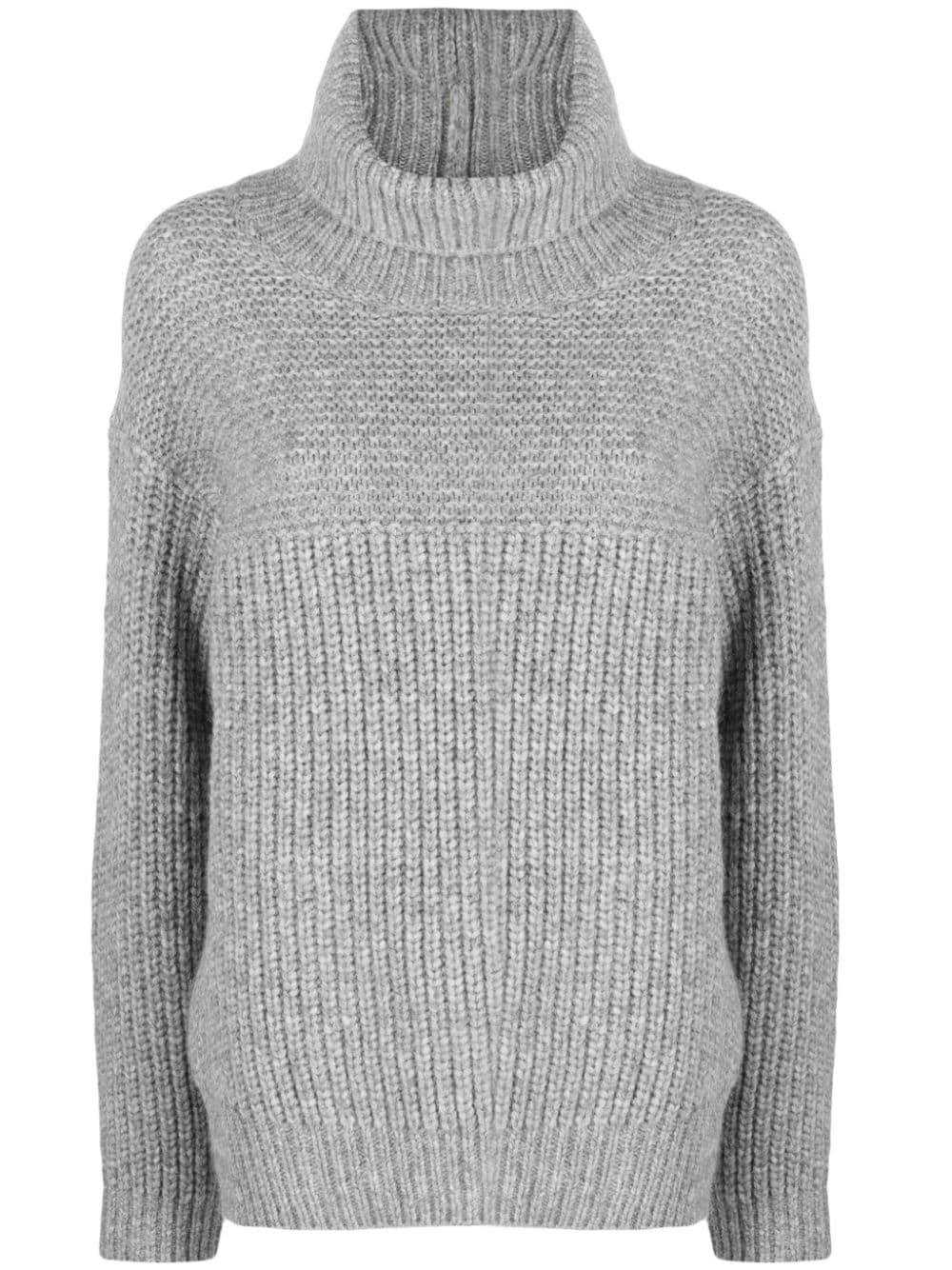 Women's Grey Closed Knit Sweaters - Cozy Winter Pullovers for Casual Outfits & Layering