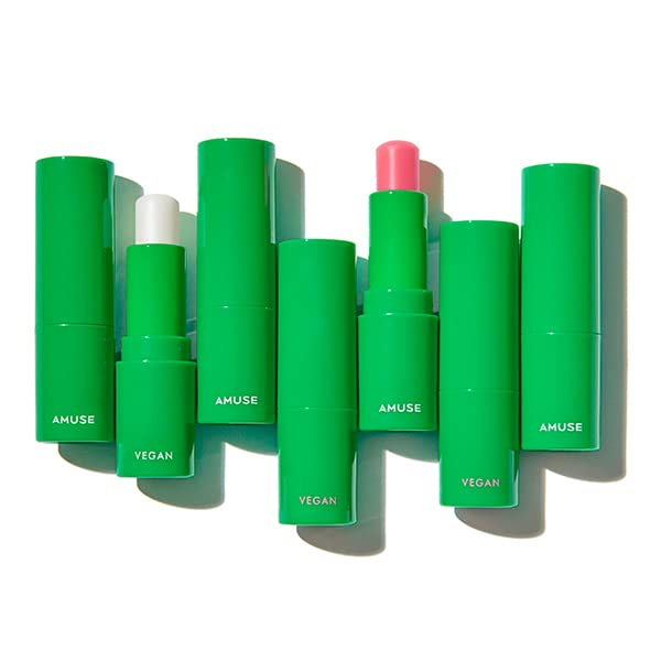 AMUSE Vegan Green Lip Balm - 02 ROSE | Korean Cruelty-Free Lip Care | Hydrating & Nourishing Lip Treatment | Perfect for Dry Lips, Winter Care & Daily Moisturizing
