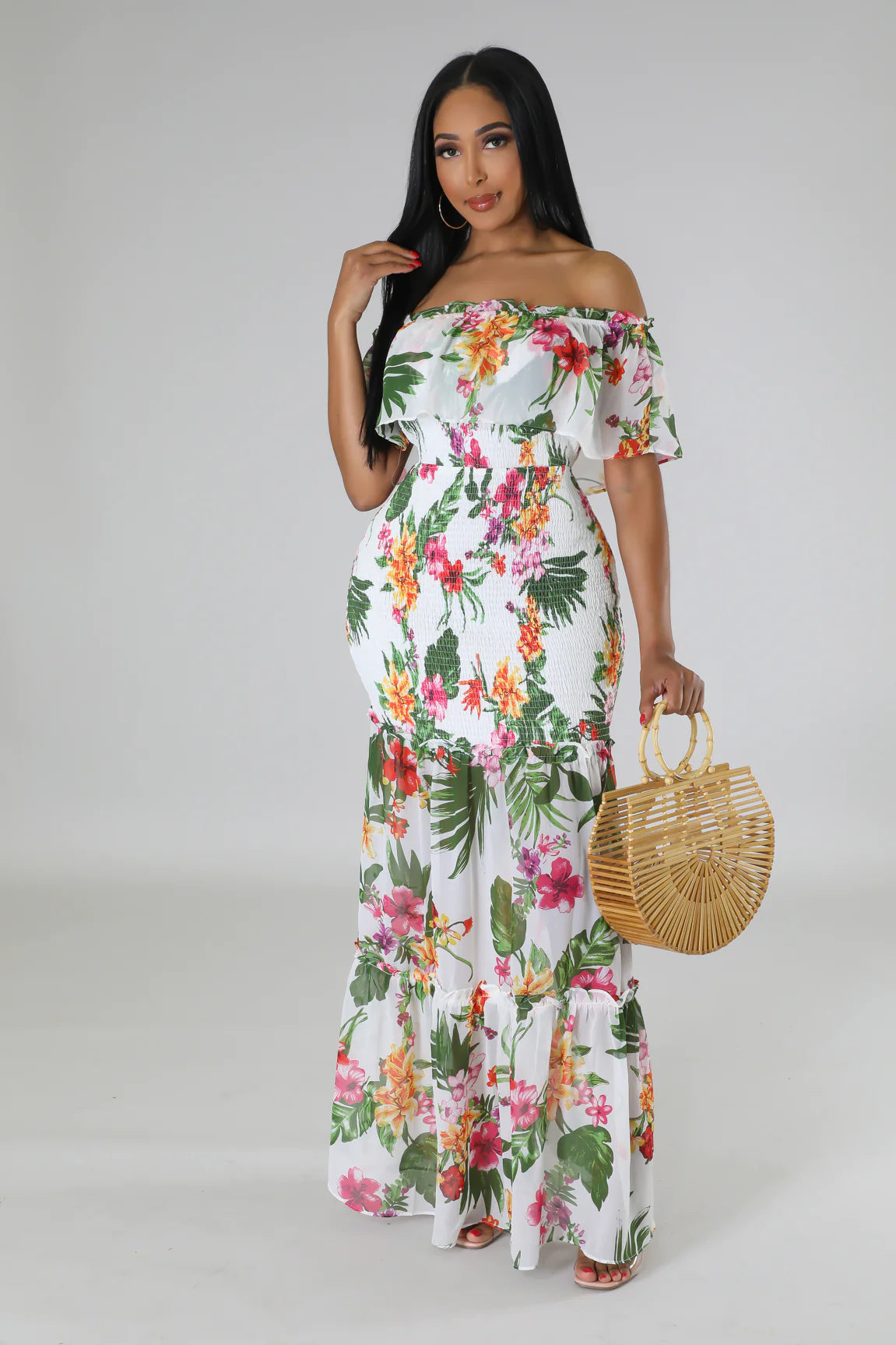 Floral Fantasy Weekend Dress - Elegant Floral Print Summer Dress for Women | Perfect for Beach Vacations, Brunch Dates & Outdoor Parties