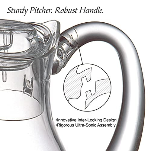 Amazing Abby Bubbly Acrylic Pitcher (72 oz) - Clear BPA-Free Plastic Water Pitcher with Lid, Shatterproof Fridge Jug for Iced Tea, Lemonade, Juice, Milk & Sangria | Perfect for Parties, BBQs & Family Gatherings