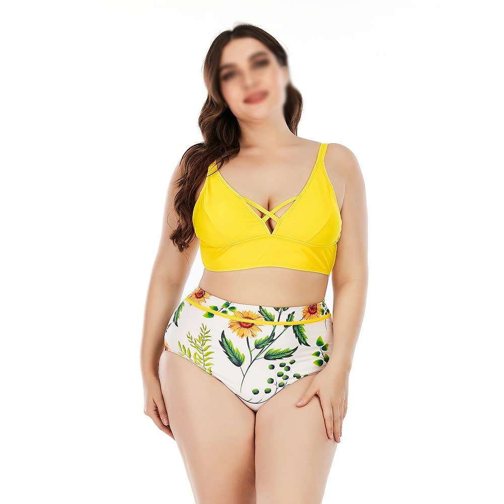 **Plus Size Women's Bikini Set - Push Up High Waist Swimsuit for Large Sizes - XL Beachwear (Color A) - Perfect for Pool Parties & Summer Vacations**