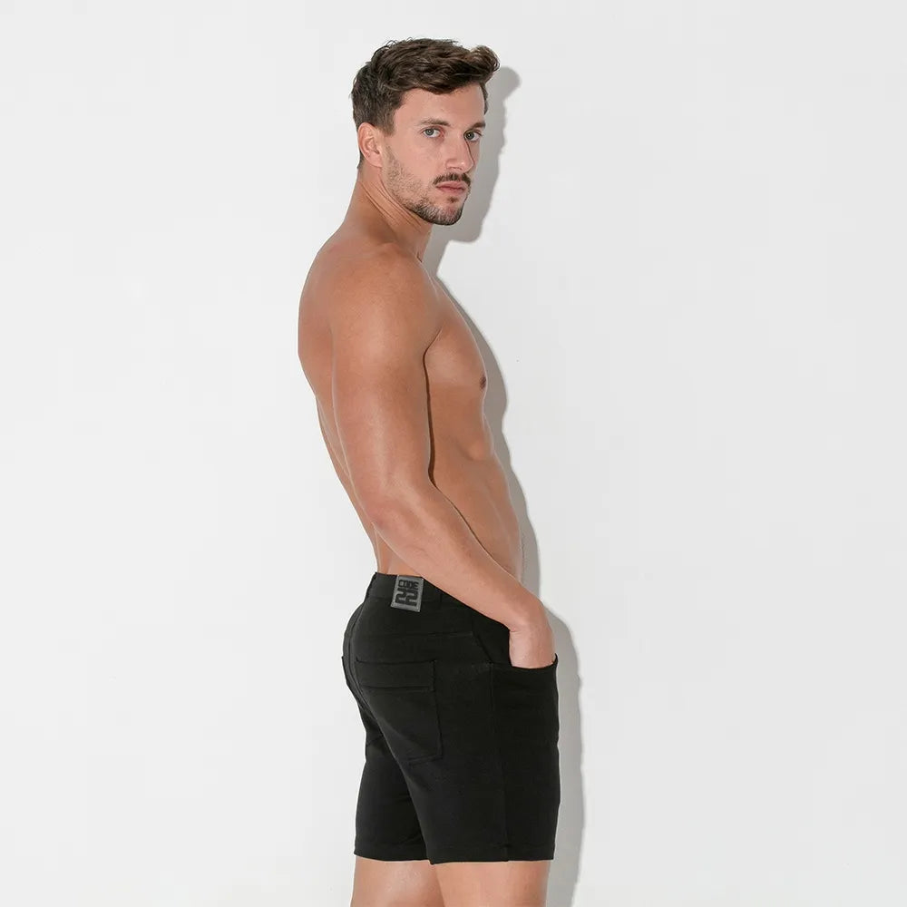 Code 22 Slim Fit 5-Pocket Stretch Shorts for Men - Comfortable & Stylish Casual Wear (Black) | Perfect for Gym, Running, Travel & Everyday Use
