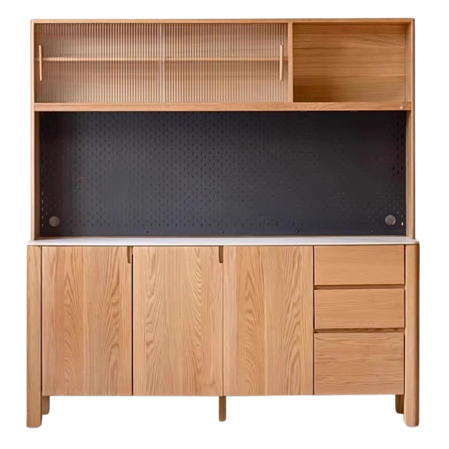 70.9x15.7x74.8 inch / 180x40x190 cm / Natural wood color/ sideboard + shelf