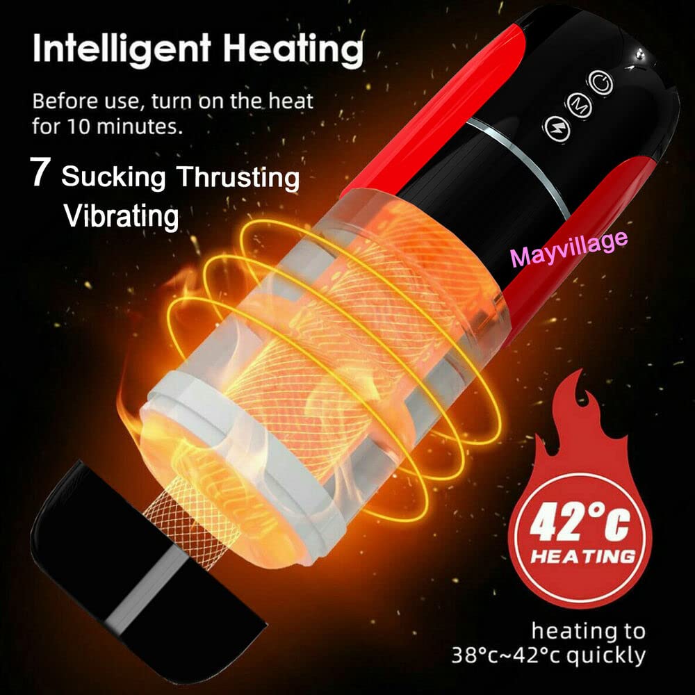 Automatic Hands-Free Telescopic Sucking Stroker for Men - Male Masturbation Cup with Powerful Suction | Perfect for Solo Play, Discreet Use at Home or Travel