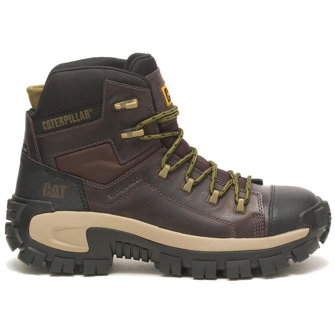 Invader Composite Toe Waterproof Hiking Work Boots for Men - Brown Safety Shoes for Construction, Outdoor & Heavy Duty Work