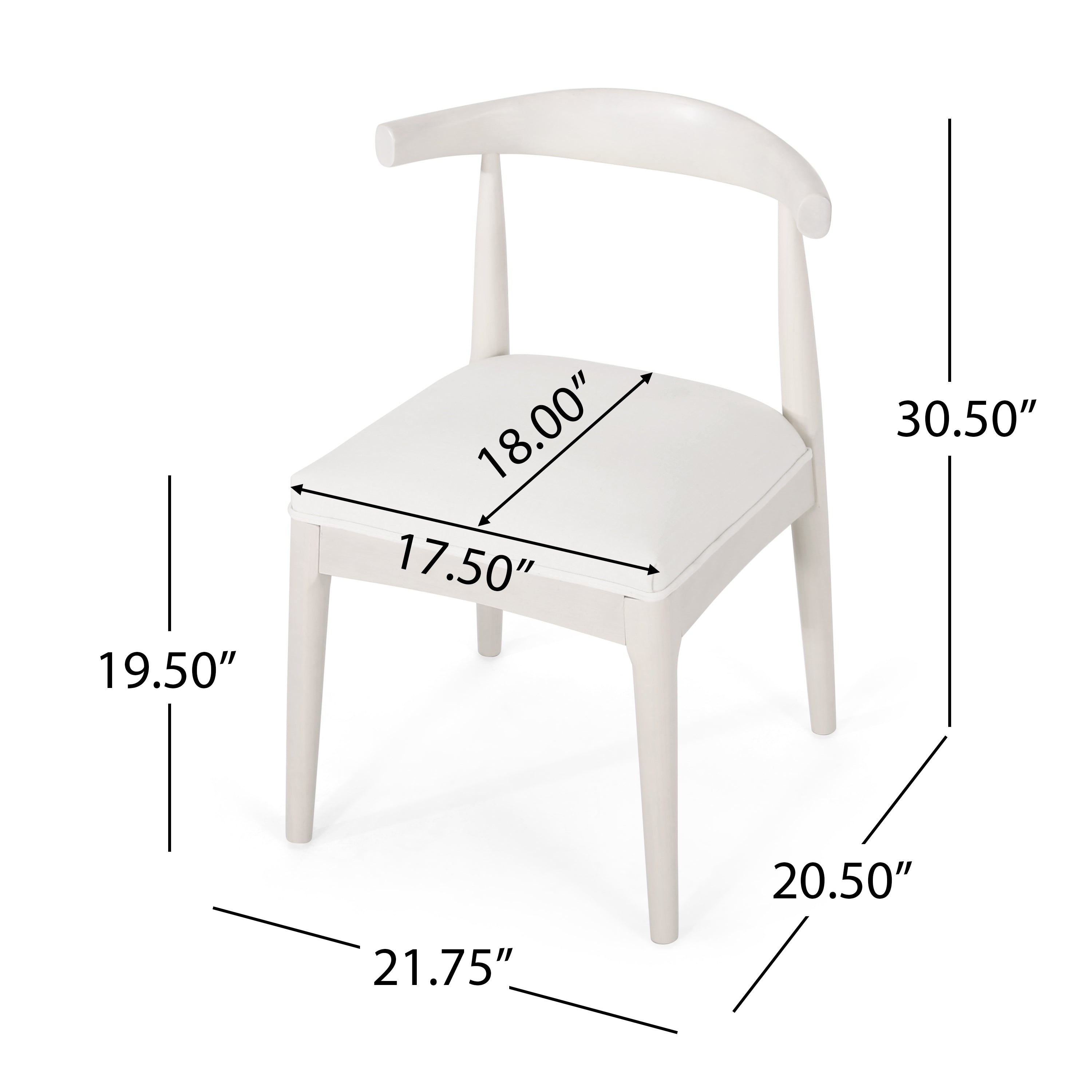 Modern Dining Chairs Set of 2 - Comfortable Kitchen Chairs with Padded Seat - Perfect for Dining Room, Kitchen, Breakfast Nook & Small Spaces