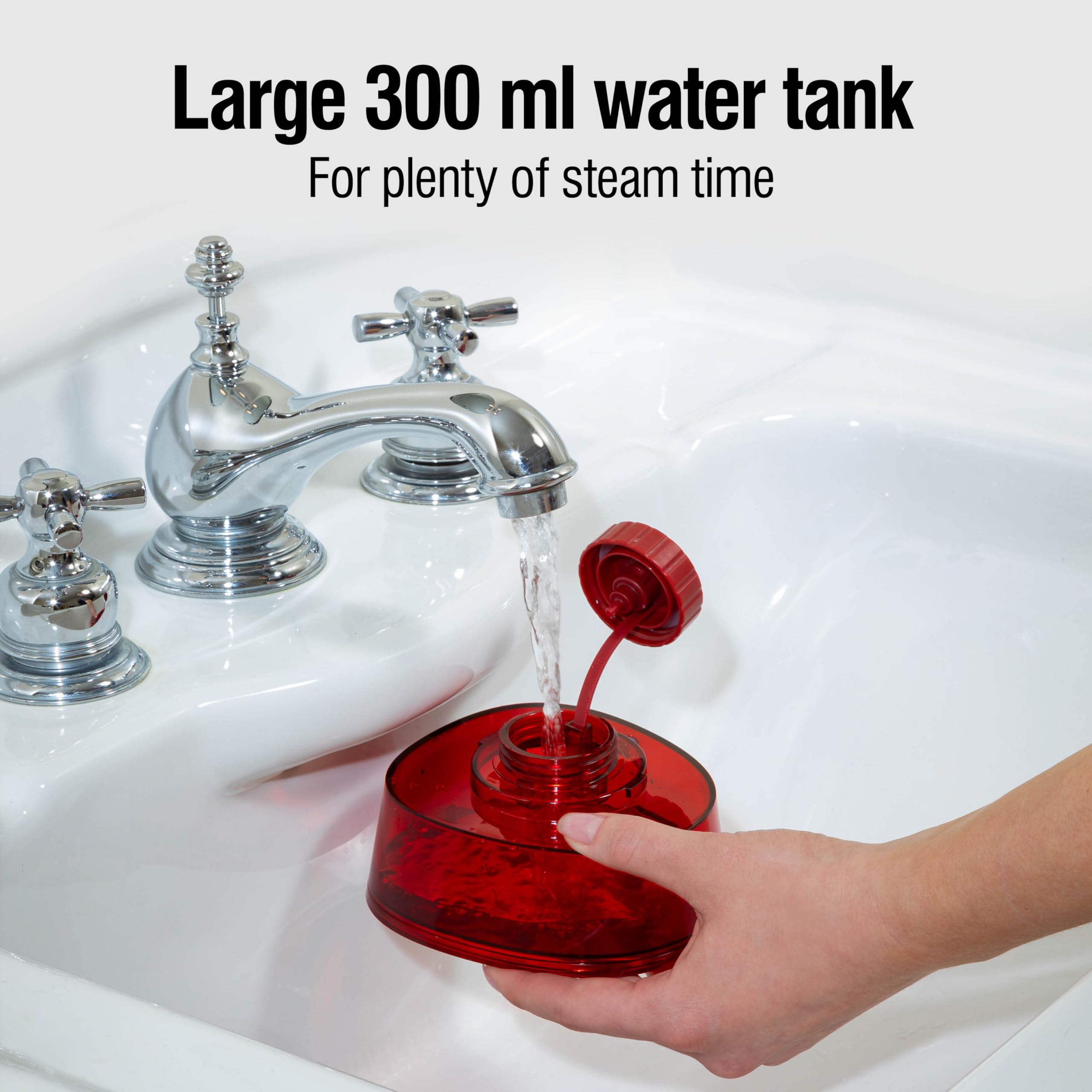 CHI Handheld Garment Steamer for Clothes - 1600W Portable Fabric Steamer with 300ml Large Water Tank, 2 Steam Modes & Ergonomic Handle - Perfect for Travel, Home Use & Wrinkle Removal - 10ft Power Cord, Red (Model 11590)