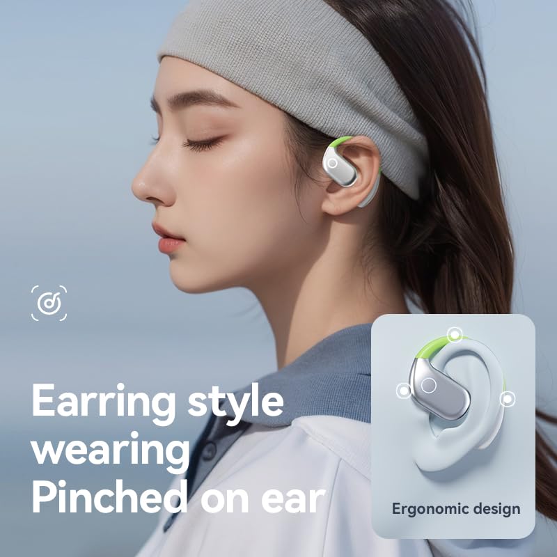 AI Translation Earbuds with 144 Languages Real-Time OWS Open-Ear Bluetooth Headphones - Wireless Translator for iPhone & Android (White) - Perfect for Travel, Business Meetings & Language Learning
