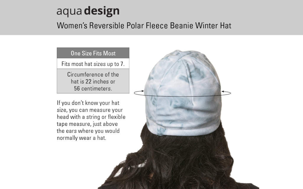 Women's Reversible Polar Fleece Winter Hat - Aqua Color | Warm & Cozy Cold Weather Beanie for Outdoor Activities, Skiing, Snowboarding & Winter Fashion