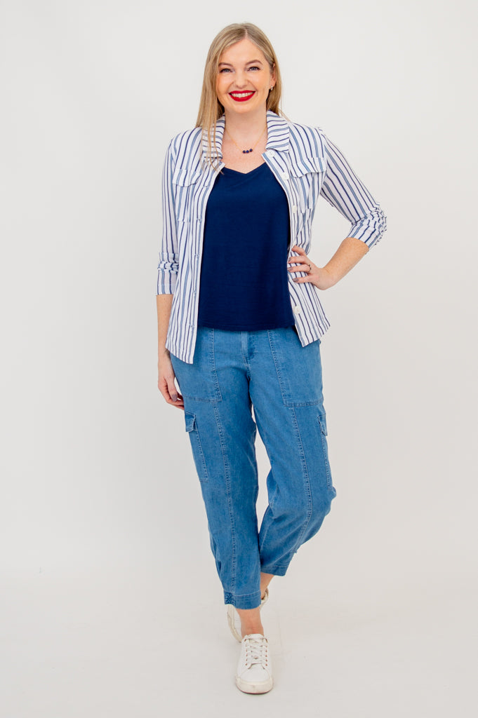 Fergie Women's Tencel Denim Pants - Comfortable High-Waisted Stretch Jeans for Work, Travel & Casual Wear
