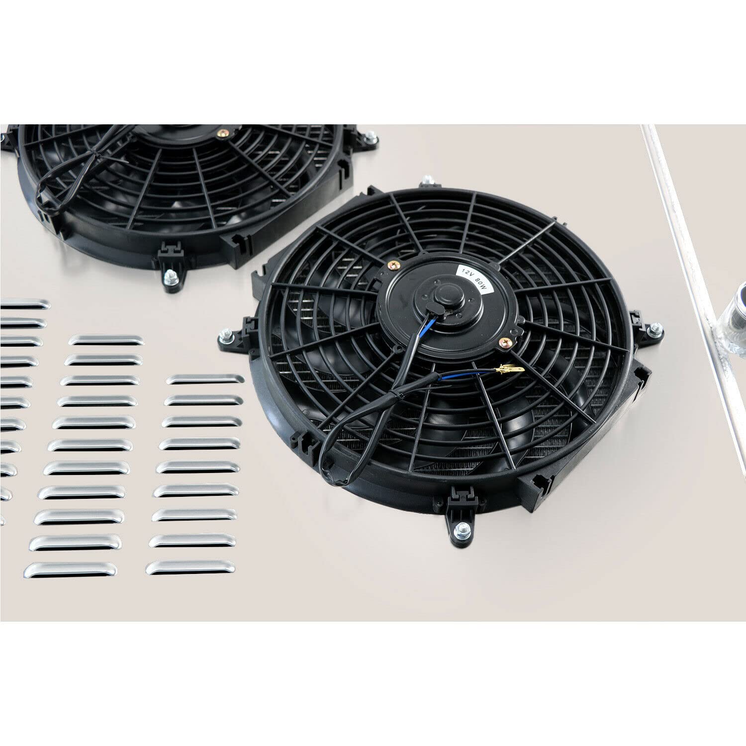36MM Aluminum Radiator Replacement for 2003-2009 Dodge Ram 2500 3500 & 2008-2010 Ram 4500 5500 with 5.9L/6.7L Cummins Diesel - 2 Row Crossflow Radiator with Electric Fan Shroud & Thermostat Kit - Heavy Duty Cooling for Towing & Off-Road Use