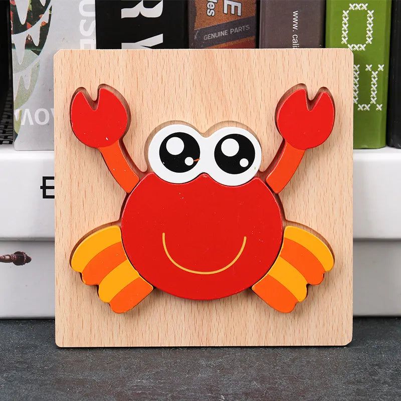 3D Wooden Animal Puzzles for Toddlers - Educational Learning Toys for Kids - Perfect for Early Childhood Development & Montessori Playtime