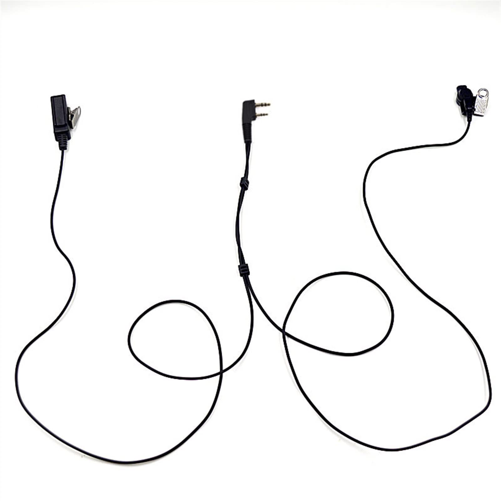 ARSMI 2-Pack Clear Tube Earpiece Headset with Microphone - Compatible with Two-Way Radios & Walkie-Talkies - Secure Fit for Security, Construction & Event Staff Use