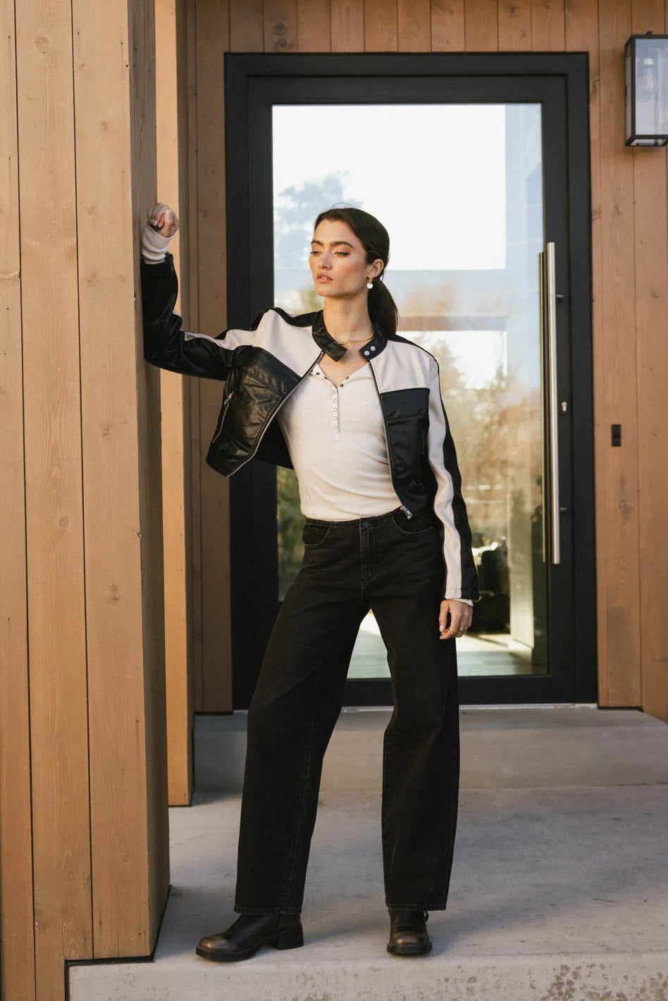 Leda Vegan Leather Jacket for Women - Eco-Friendly Faux Leather Biker Style Jacket - FINAL SALE - Perfect for Casual Outings, Nightlife & Fashion Events