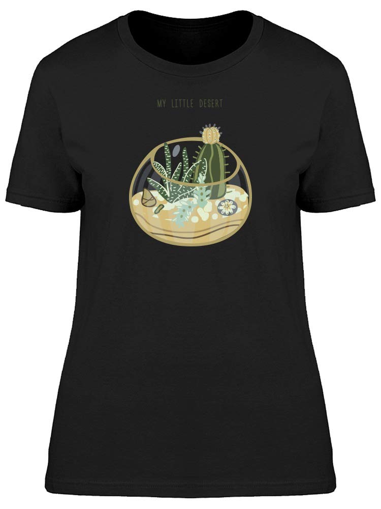 Smartprints Cute Succulent Cactus Terrarium T-Shirt for Women - Trendy Graphic Tee for Plant Lovers, Casual Outfits & Boho Style Fashion