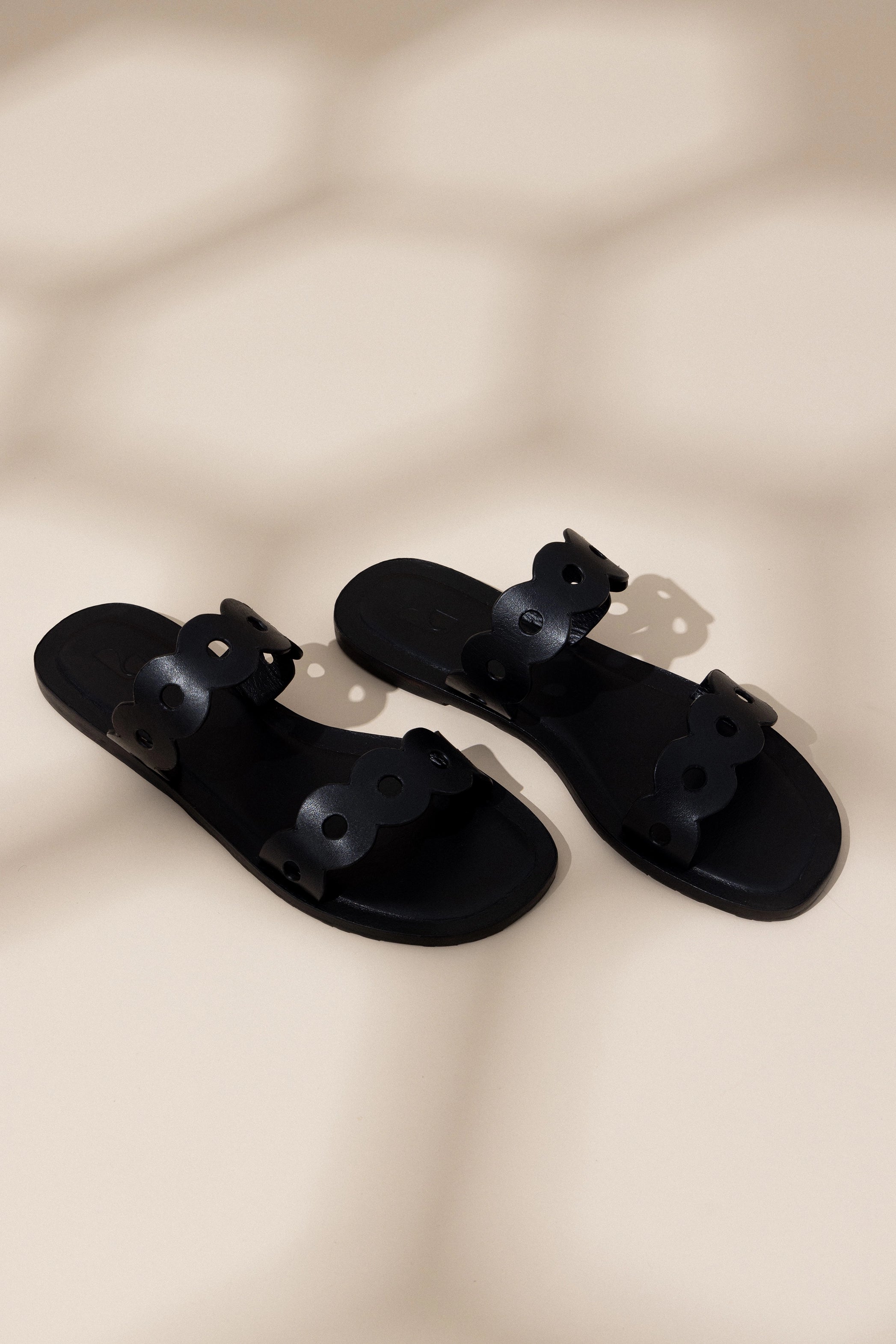 Florence Black Leather Flat Mules for Women - Comfortable Slip-On Loafers for Casual Outfits, Office Wear & Everyday Use