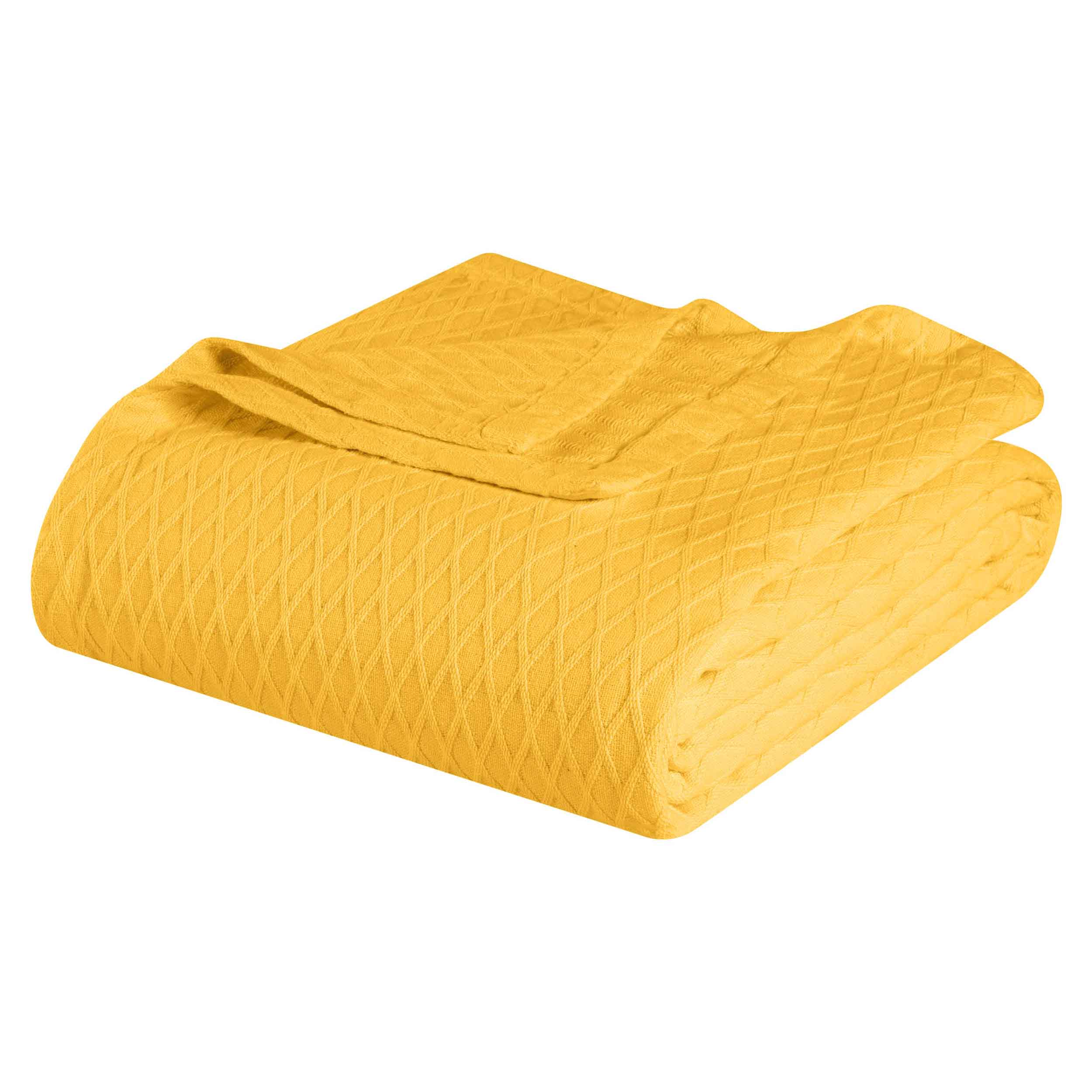Premium Cotton All-Season Diamond Pattern Bed Blanket & Sofa Throw - Soft Cozy Blanket for Bedroom, Living Room, Travel and Gift Giving