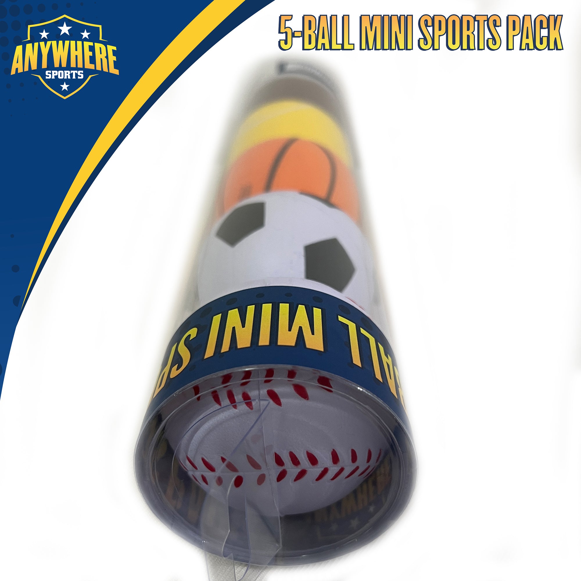 Anywhere Sports 5-Piece Mini Foam Ball Set for Kids Ages 3+ - Indoor & Outdoor Play, Backyard Games, Birthday Gifts