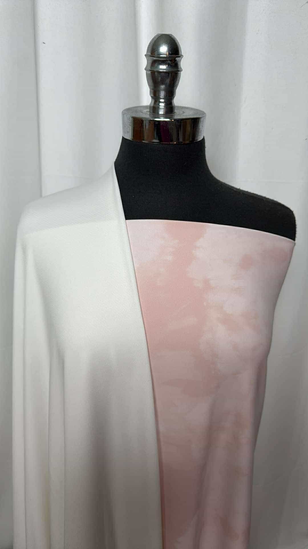 Premium 2-Yard Pink Marble & White Textured Performance Fabric Bundle - Perfect for Yoga Mats, Tops & Activewear (A26942) | High-Quality Stretchy Fabric for Fitness, Dance & Athleisure Clothing