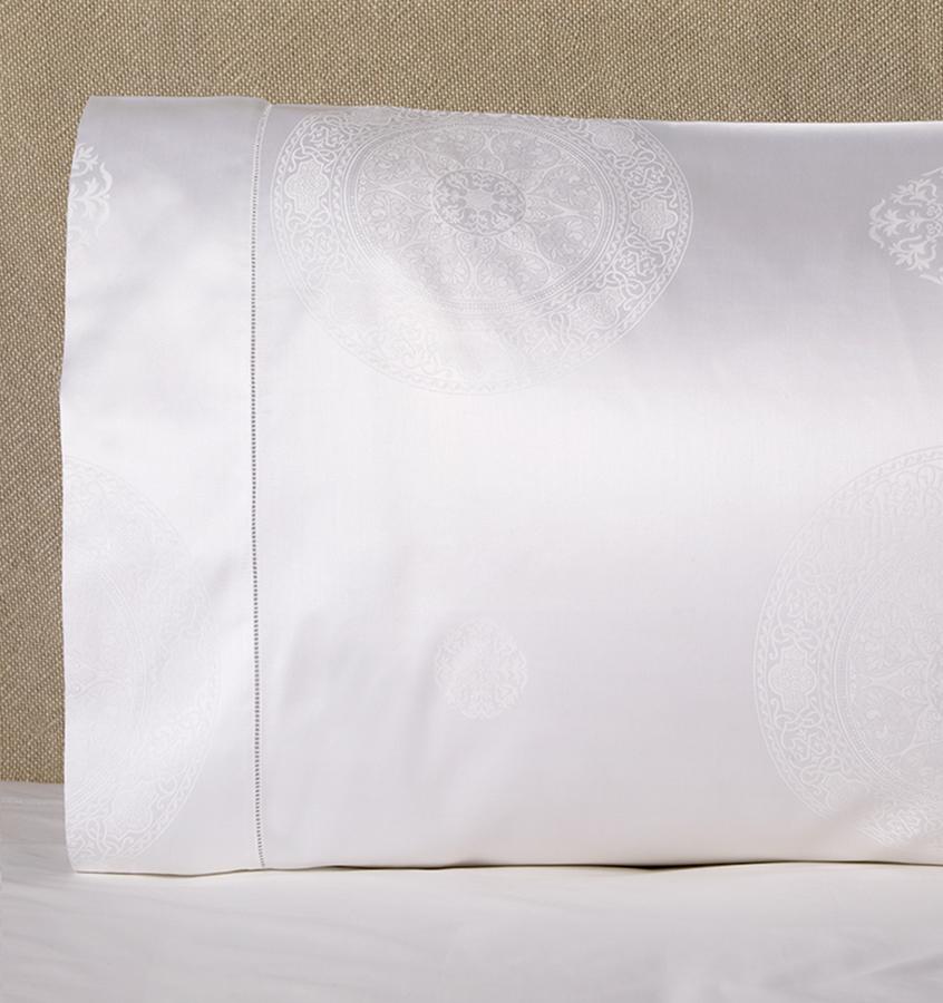Luxury SFERRA Giza 45 Medallion Embroidered Pillowcases - 100% Egyptian Cotton Bedding Set for Queen/King Size - Elegant Home Decor & Gift Idea for Bedroom, Living Room, and Guest Room