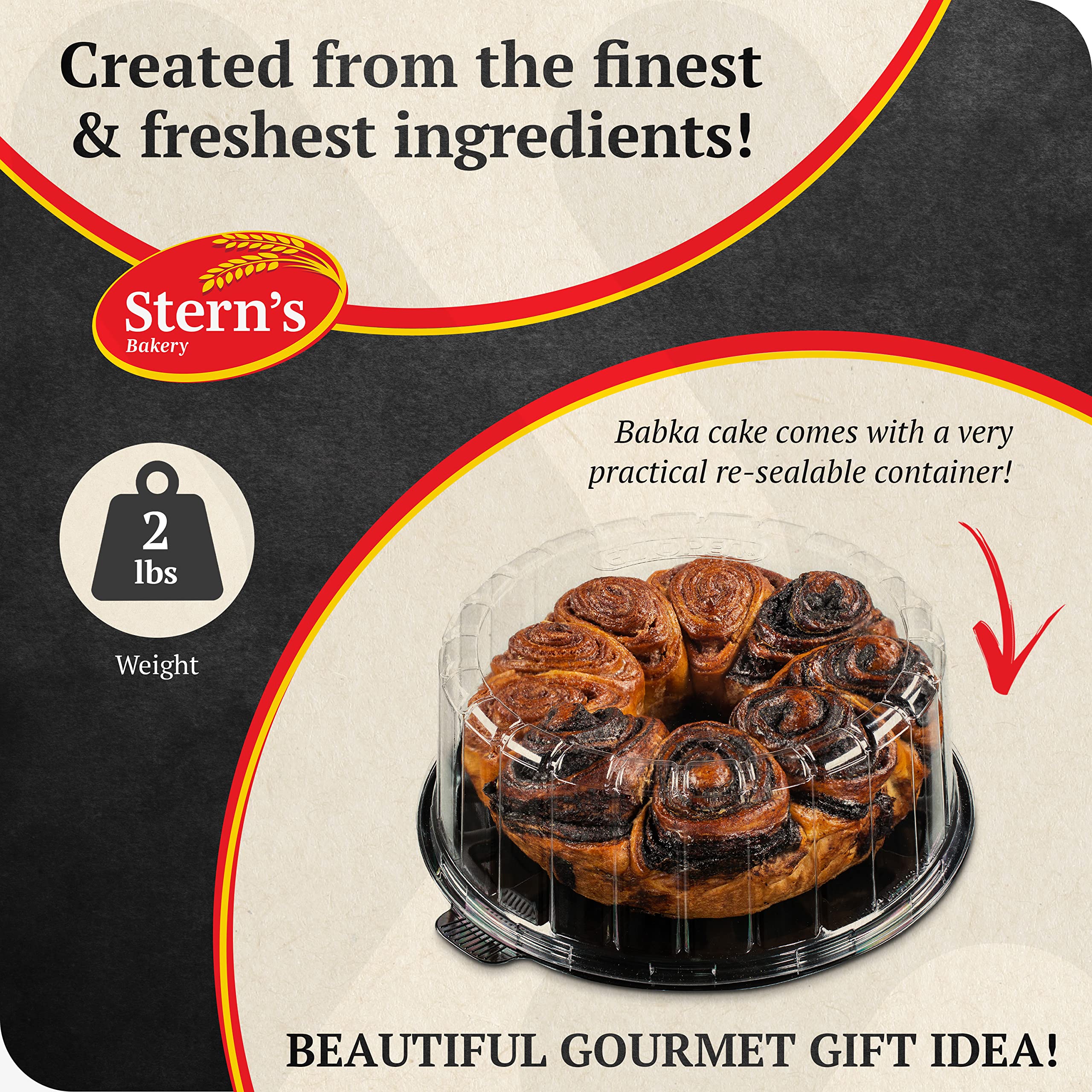 Delicious Chocolate & Cinnamon Babka Cake - 32oz Fresh Baked Babka Bread | Perfect Valentine's Day, Christmas & Thanksgiving Gift Basket | Thoughtful Present for Men, Women, Colleagues & Friends | Great for Holiday Parties, Breakfast Treats & Coffee Pairings