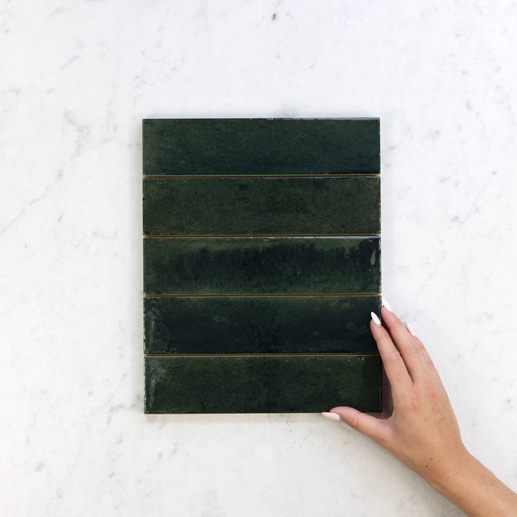 Zellige 10 Canvas Juniper Polished Moroccan Tile - Perfect for Kitchen Backsplash, Bathroom Walls & Home Decor