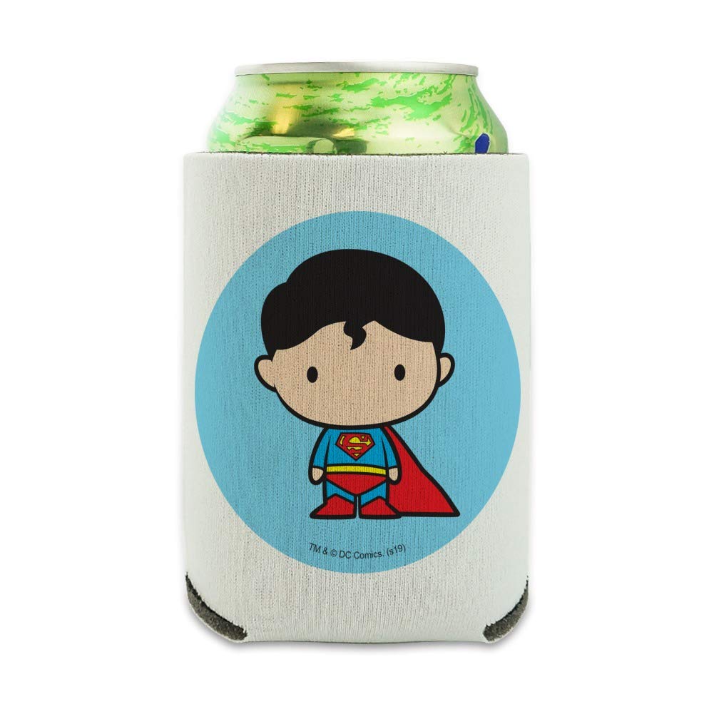 Superman Cute Chibi Character Collapsible Can Cooler - Insulated Beverage Sleeve & Drink Holder for Beer, Soda & Cans - Perfect for Parties, BBQs, Picnics & Outdoor Events