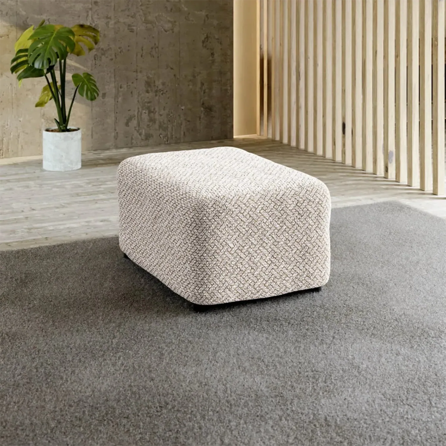 Medium Ottoman Slipcover - Microfiber Printed Collection - Perfect for Living Room, Bedroom & Home Decor