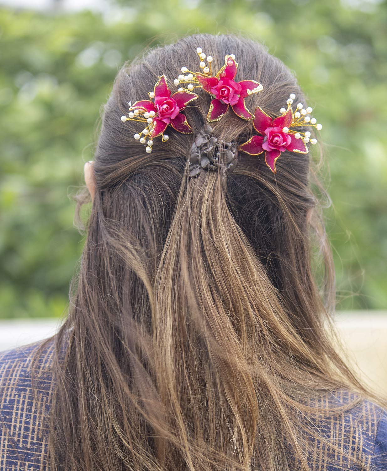 BOXO Flower Hair Pins - Elegant Wedding Hair Accessories for Women & Girls - Perfect for Bridal Hairstyles, Prom, and Special Occasions