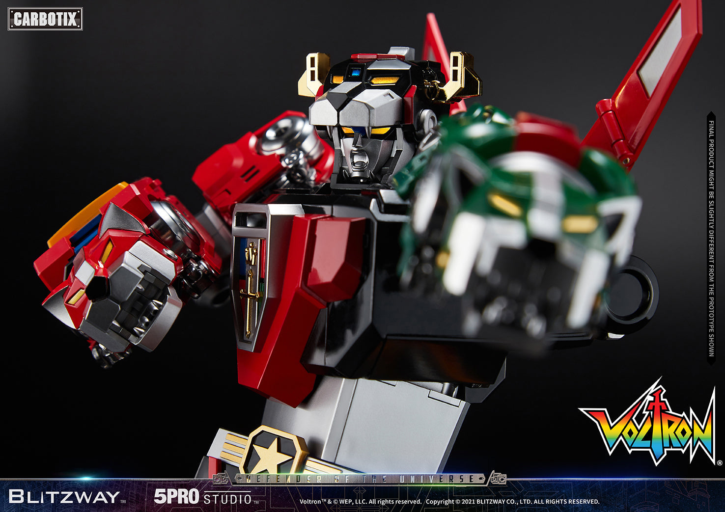 Blitzway Voltron Defender of the Universe Carbotix Series Diecast Action Figure - Collectible Robot Toy for Display & Play | Perfect for Anime Fans & Model Collectors