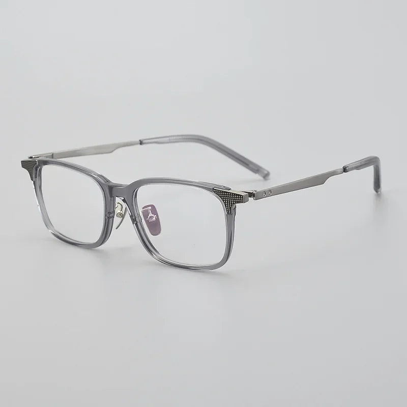 Aror Unisex Full Rim Square Acetate Titanium Eyeglasses - Lightweight & Durable Frame for Men & Women - Perfect for Reading, Work, and Everyday Use