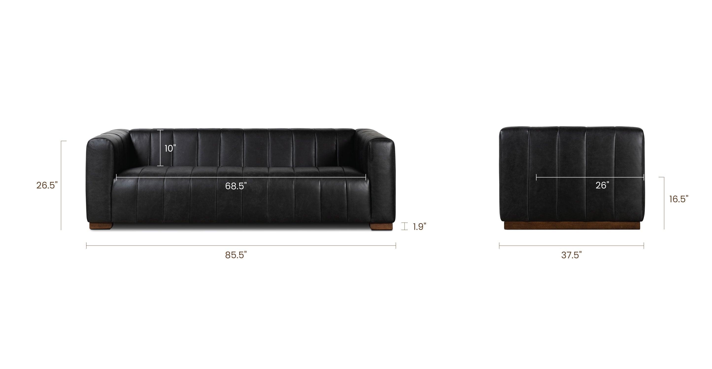 Canale 86 Sofa - Modern Comfortable Living Room Couch for Small Spaces, Apartments & Cozy Home Decor