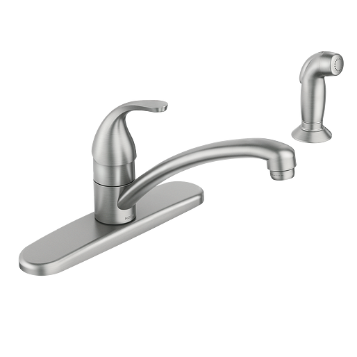 Moen Adler 87604SRS Stainless Steel Kitchen Faucet with Side Spray - Spot & Stain Resistant for Modern Home Cooking & Dishwashing
