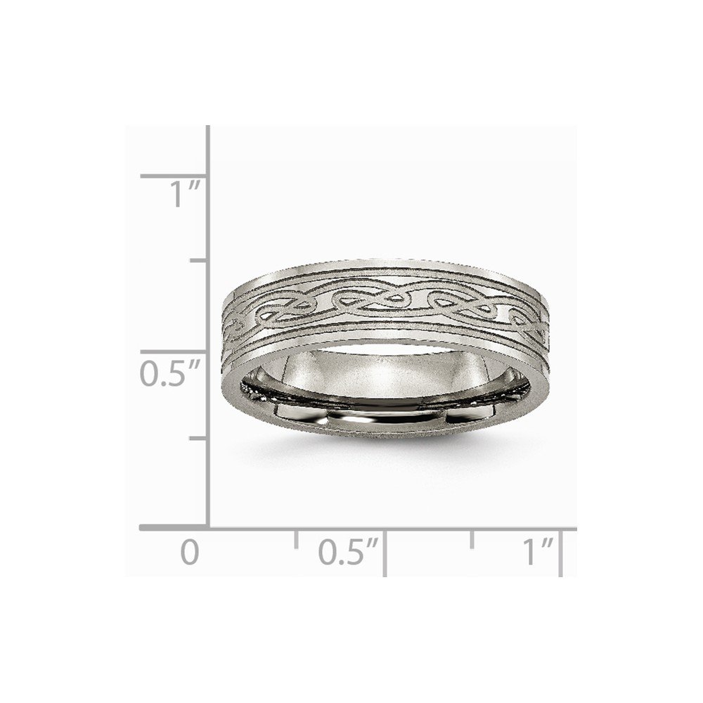 Solid Titanium Celtic Knot Wedding Band Ring - 6mm Comfort Fit Laser Etched Irish Claddagh Design for Men & Women - Perfect for Engagement, Anniversary & Couple Rings