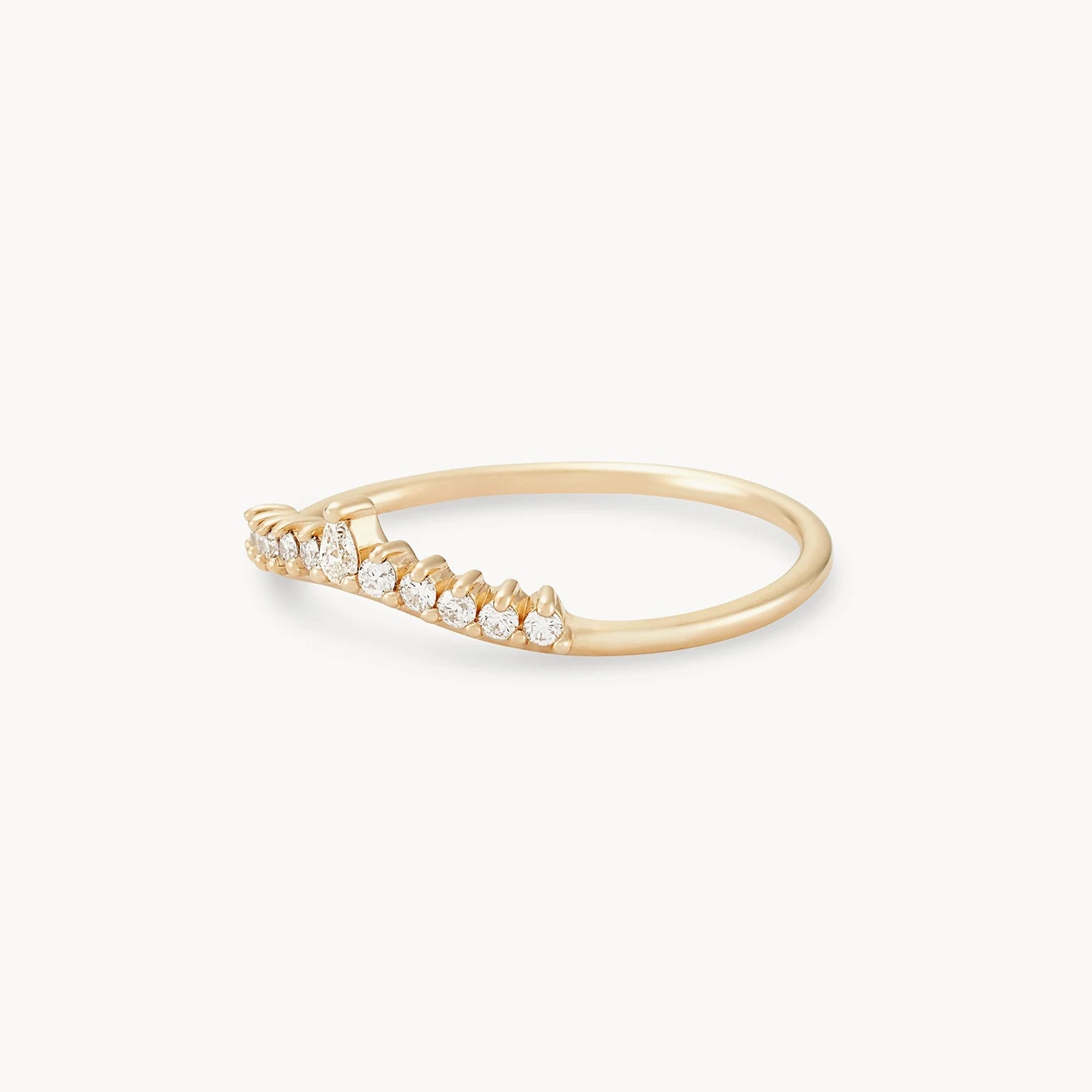 14K Yellow Gold Sunbeam Ring with White Diamonds - Elegant Jewelry for Weddings, Anniversaries & Special Occasions