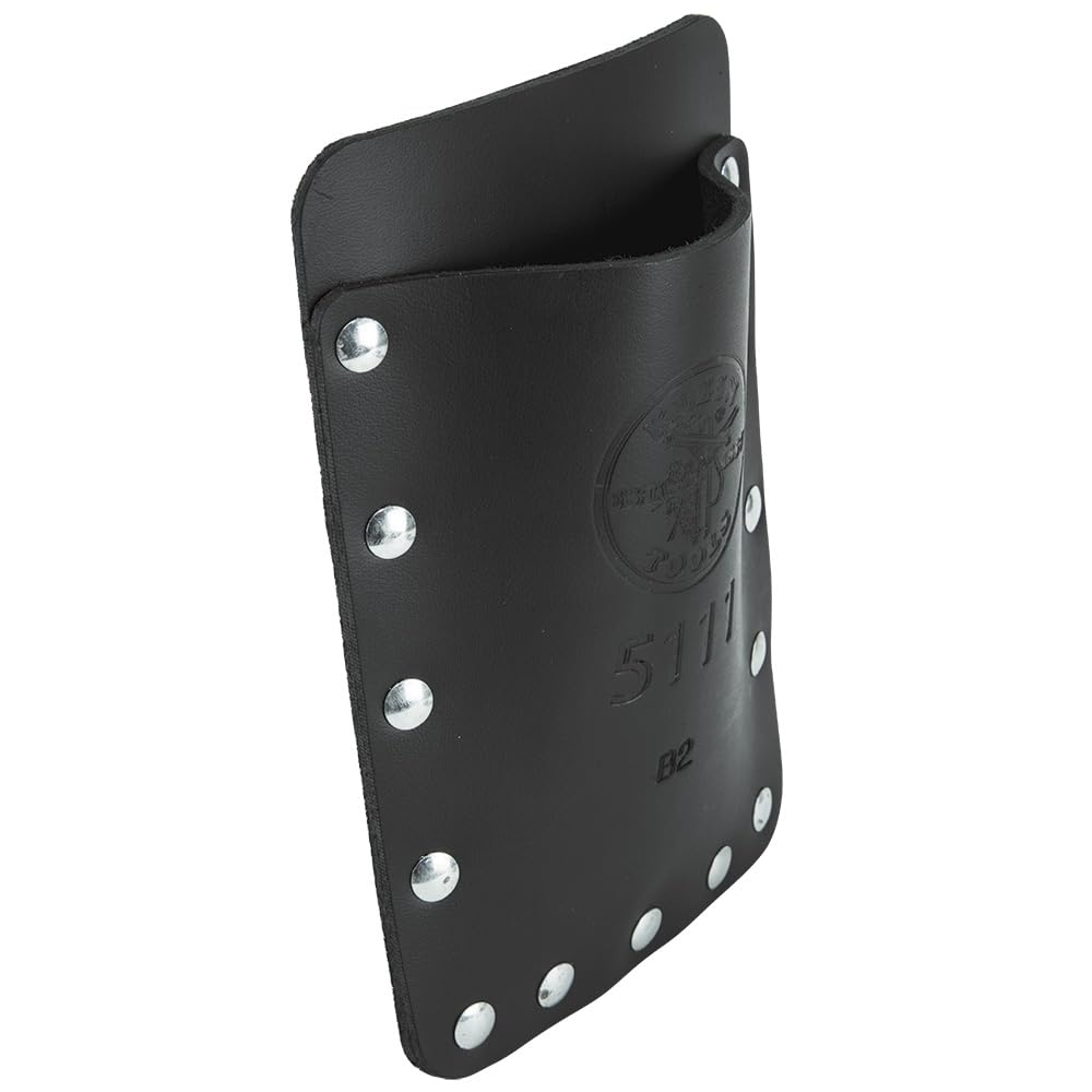 **Klein Tools 5111 Leather Single-Pocket Tool Pouch - Durable Electrician Tool Belt Accessory for Small Tools & Pocket Protection | Ideal for Electricians, Contractors & DIY Projects**