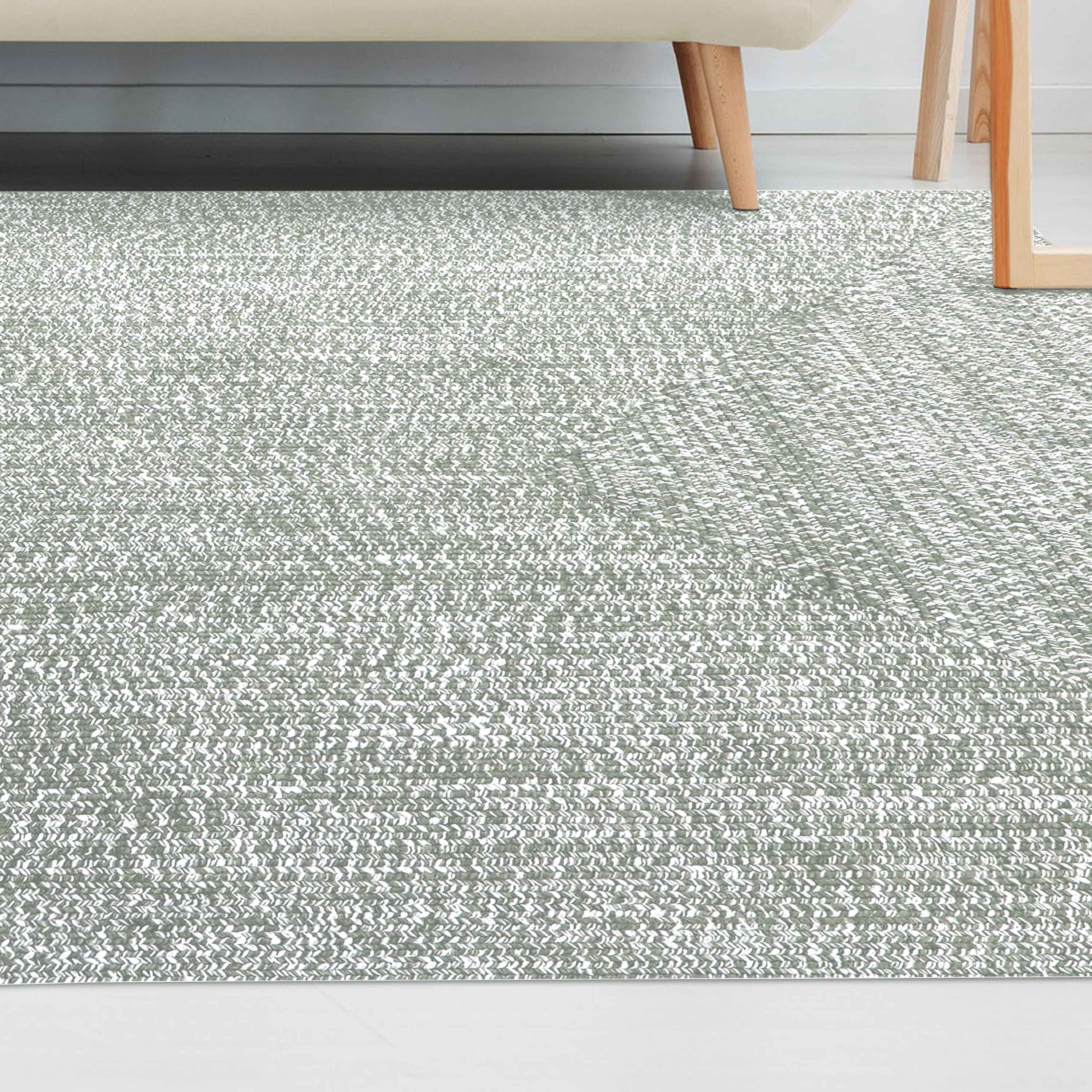 Two-Toned Braided Bohemian Area Rug - Indoor/Outdoor Use for Living Room, Patio & Bedroom Decor