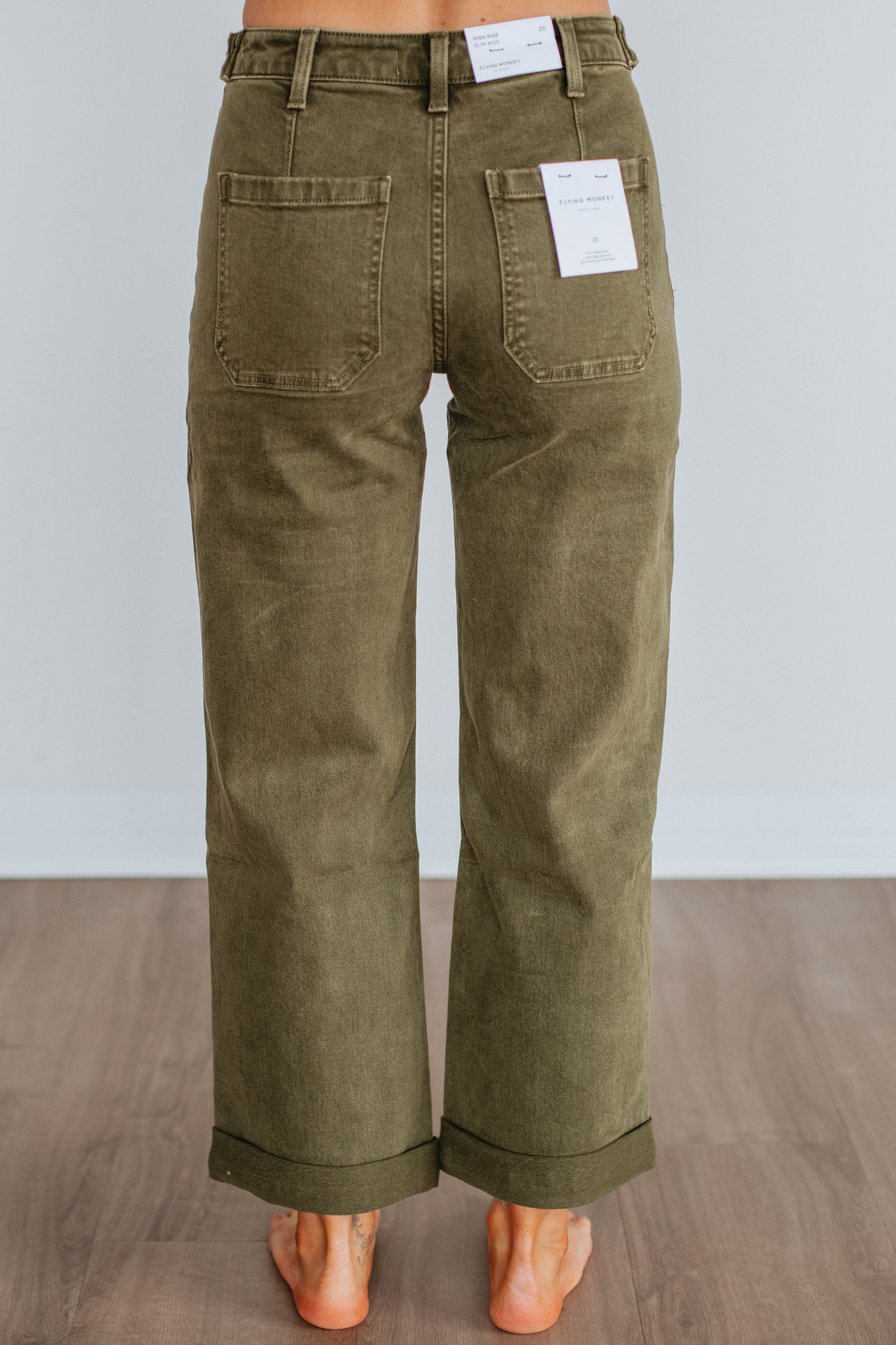 Dayna Flying Monkey Jeans for Women - Dark Olive Wash High Waisted Skinny Denim | Perfect for Casual Outfits, Date Nights & Office Wear