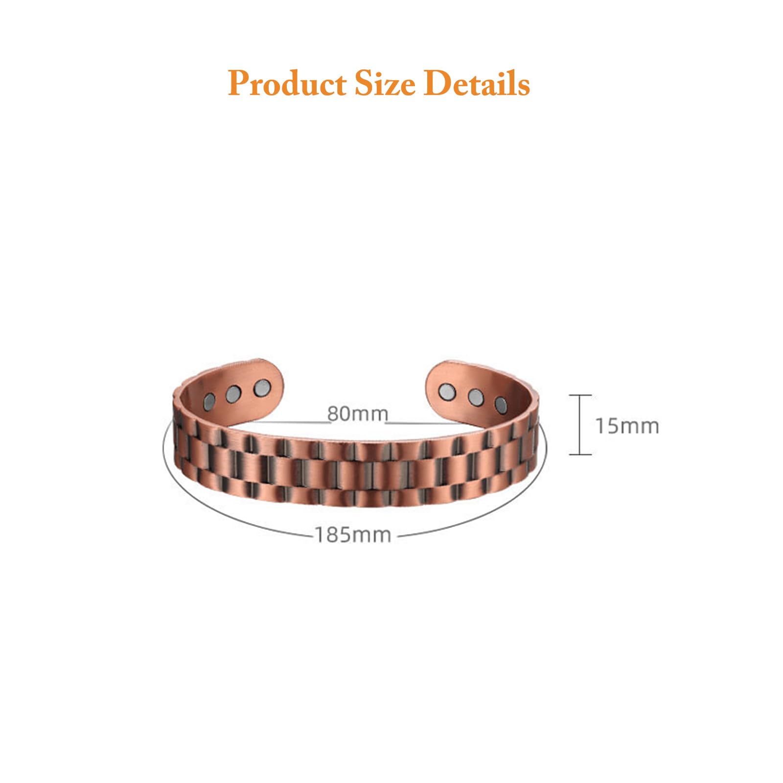 ProstaPower Magnetic Copper Bracelet for Men - Pain Relief & Joint Support - Adjustable Magnetic Therapy Wristband for Arthritis, Carpal Tunnel & Circulation - Ideal for Sports, Work & Daily Wear